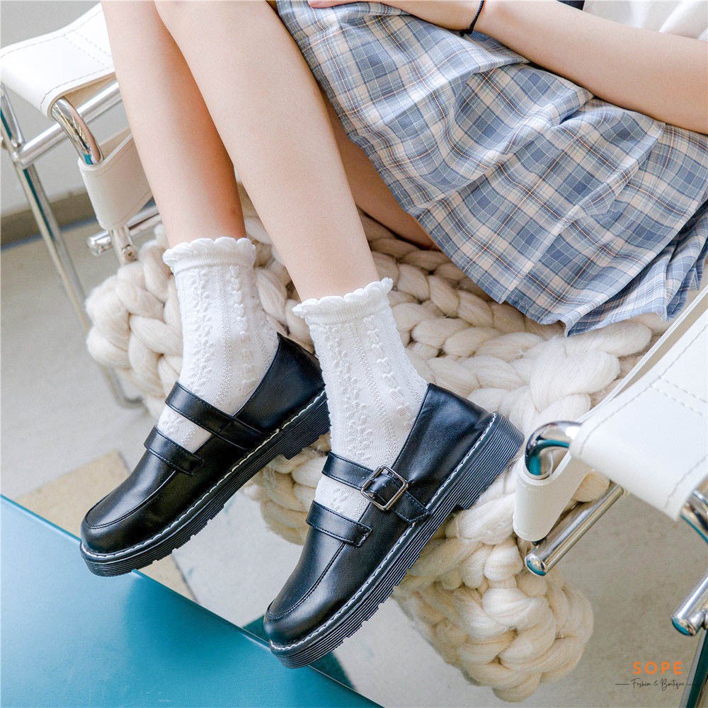 Tất cổ cao nữ chất liệu cotton thoáng khí, phong cách lolita dễ thương - Cherry Shop
