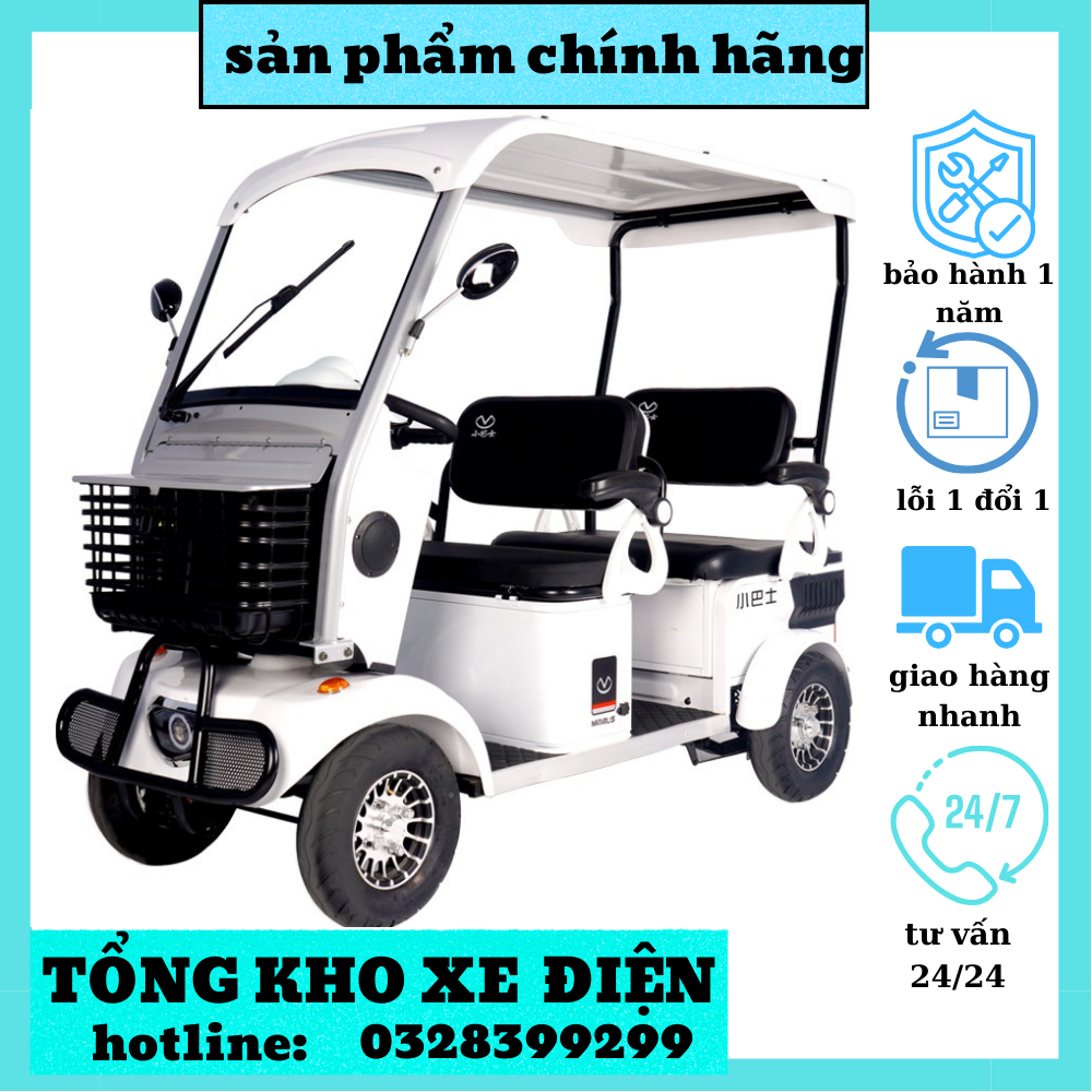 Xe điện MINIBUS PUKUO 4 bánh, Mẫu xe điện cho cả nhà dạo phố, Phiên bả nâng cấp và cải tiến 2023