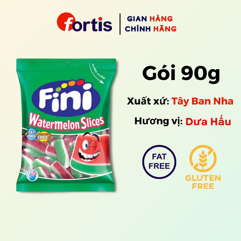 Kẹo Dẻo Fini Watermelon Slices 90g Vị Dưa Hấu