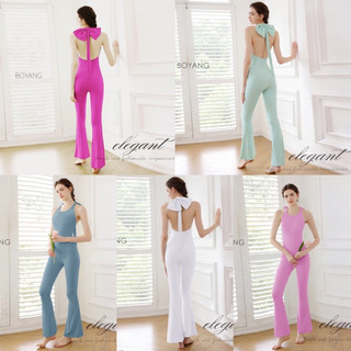 Bộ jump yoga gym ống loe nơ sau gáy j94