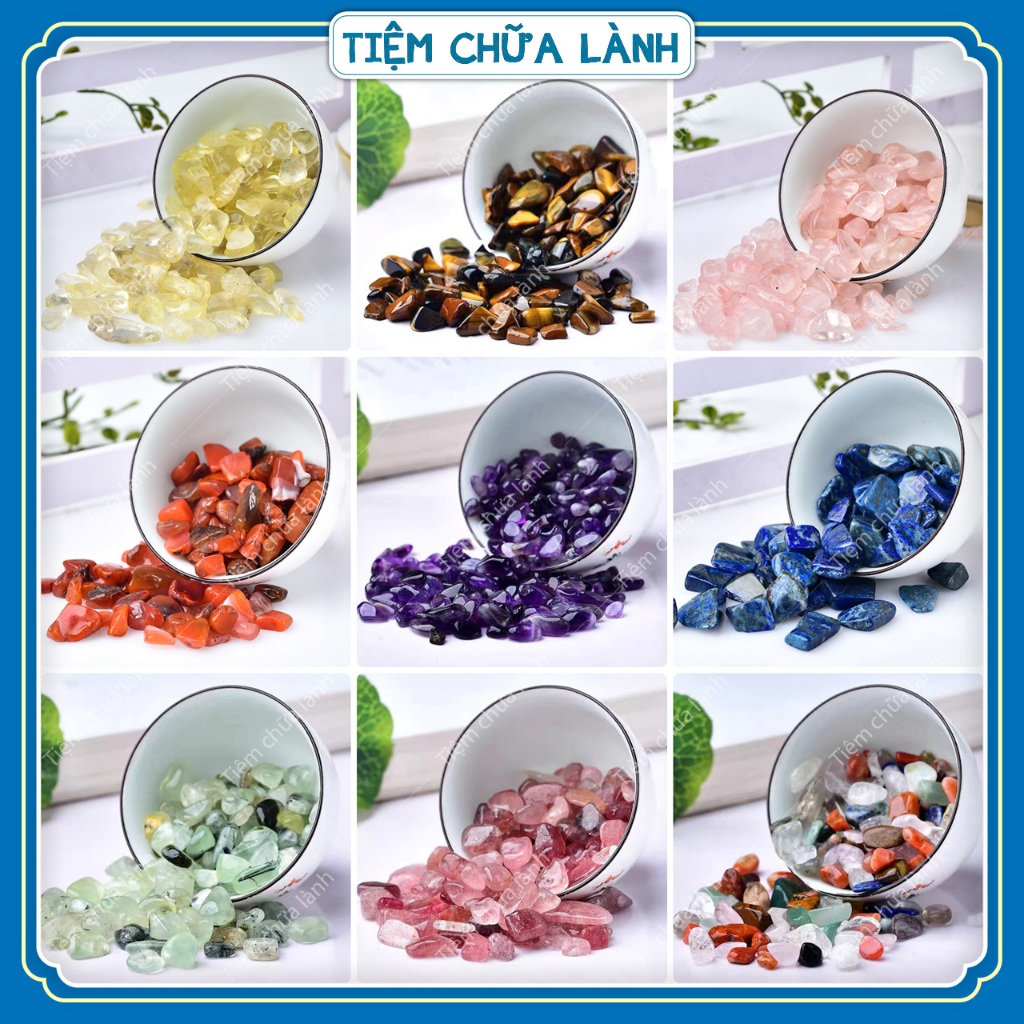 Đá Thạch Anh Vụn Tự Nhiên Rung Bóng Túi 100g, Đá Thanh Tẩy Vụn Giúp Trấn Trạch, Chiêu Tài Lộc & May Mắn
