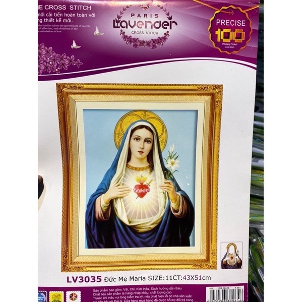 Tranh thêu chữ thập Chúa Giêsu, Đức Mẹ, tranh chưa thêu