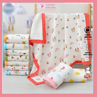 Chăn đắp, khăn tắm sợi tre 4 lớp, dùng cho bé từ sơ sinh. Khăn đắp hoặc khăn tắm bé