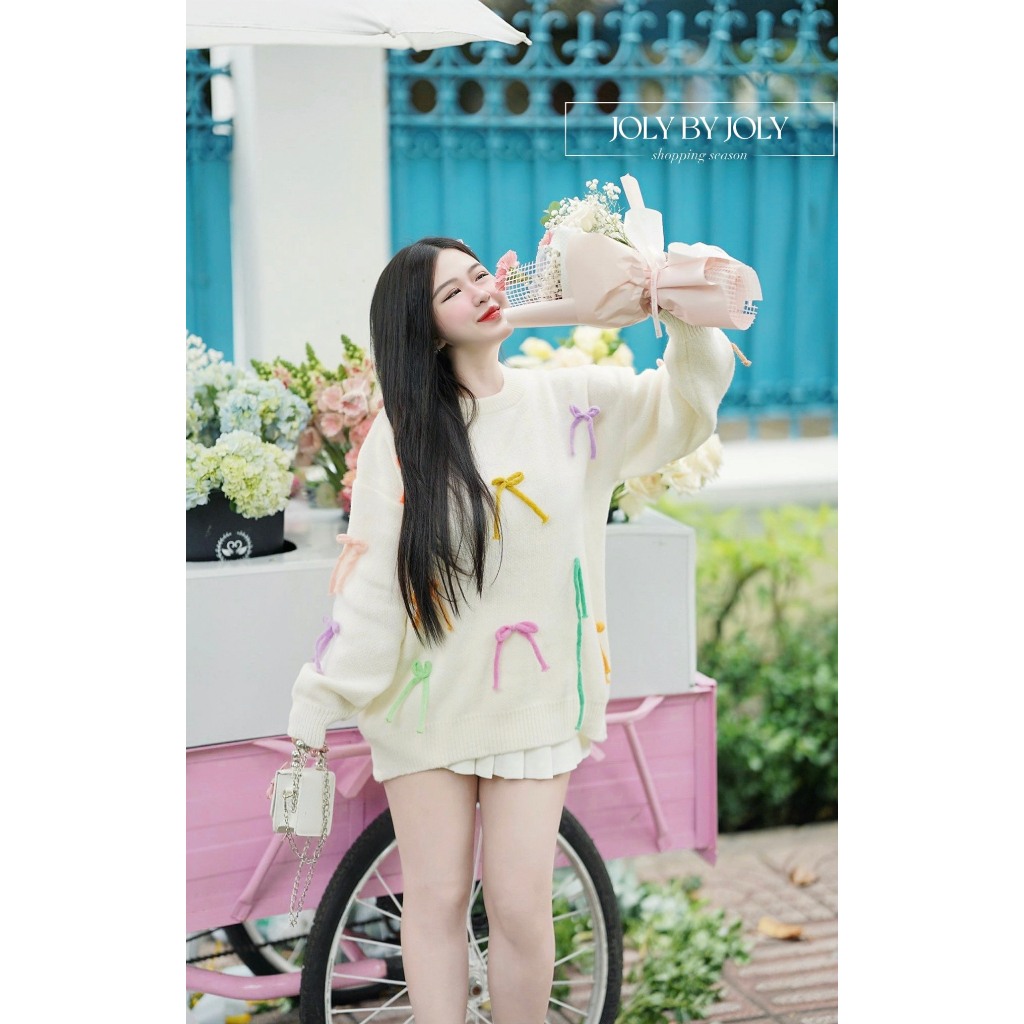 Áo Len Tay Dài Buộc Nơ Mang Đậm Phong Cách Hàn Quốc Tôn Dáng Thoáng Mát Khi Mặc