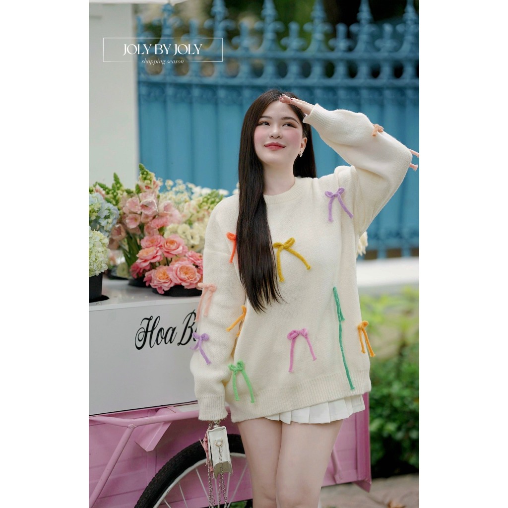 Áo Len Tay Dài Buộc Nơ Mang Đậm Phong Cách Hàn Quốc Tôn Dáng Thoáng Mát Khi Mặc