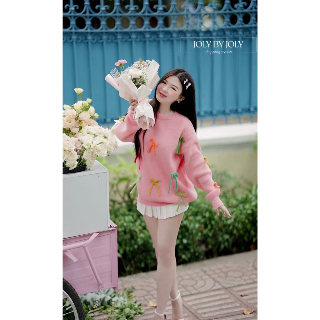 Áo Len Tay Dài Buộc Nơ Mang Đậm Phong Cách Hàn Quốc Tôn Dáng Thoáng Mát Khi Mặc