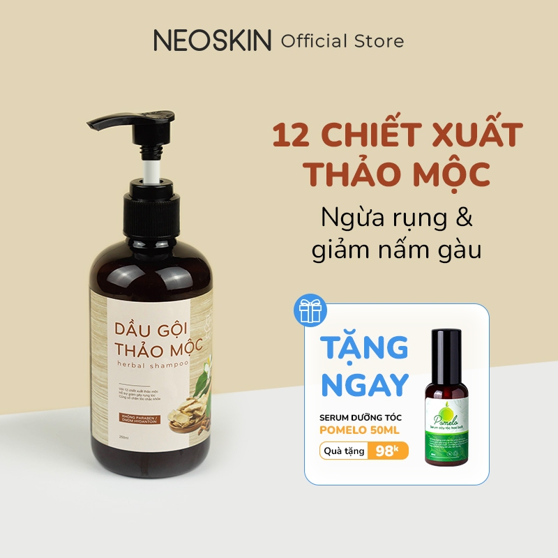 Dầu Gội Thảo Dược NEOSKIN Kích Thích Mọc Tóc, Giảm Gàu, Dưỡng Tóc Chắc Khỏe Chiết Xuất 12 Loại Thảo Mộc 250ml (Chai)