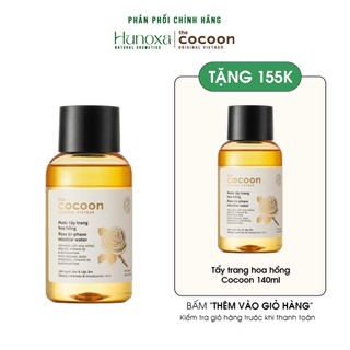 [SPECIAL DEAL] Nước tẩy trang hoa hồng Cocoon 140ml Rose bi-phase micellar water tẩy sạch makeup & cấp ẩm - HUNOXA