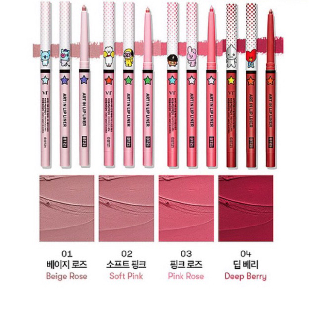 Son môi VT x BT21 Art In Lip Liner siêu đẹp, siêu yêu, siêu bền màu