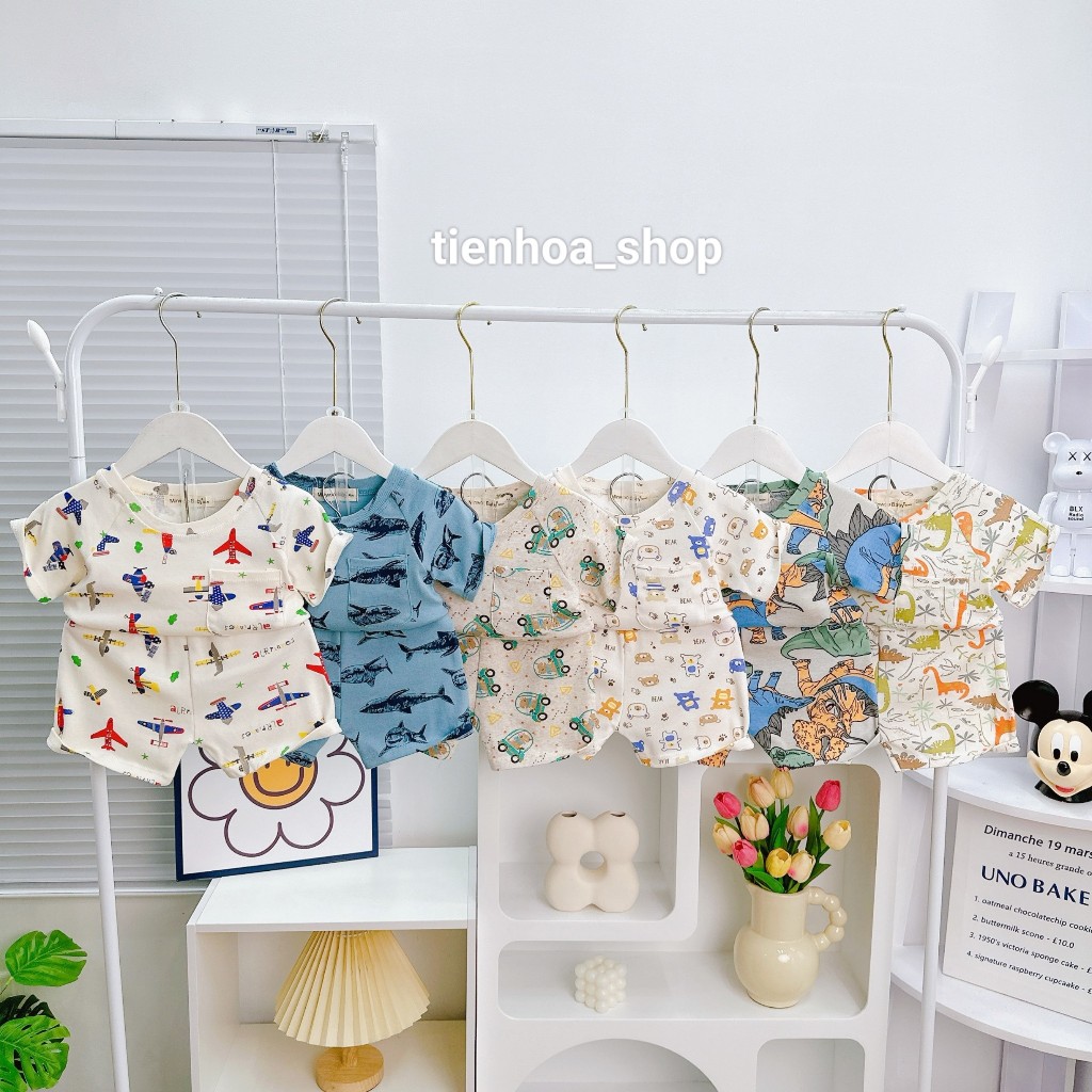 Bộ ngắn tay quần đùi có túi Bozip siêu mềm mịn mát cho bé trai từ 7-19kg - HÀNG LOẠI 1