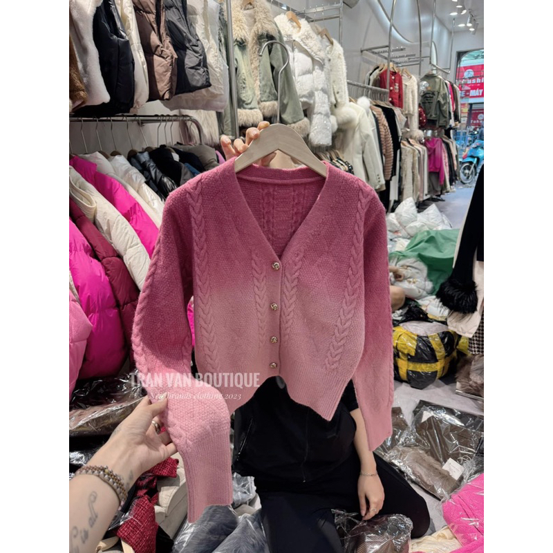 ÁO LEN CARDIGAN LOANG VẶN THỪNG QCCC HOT HIT