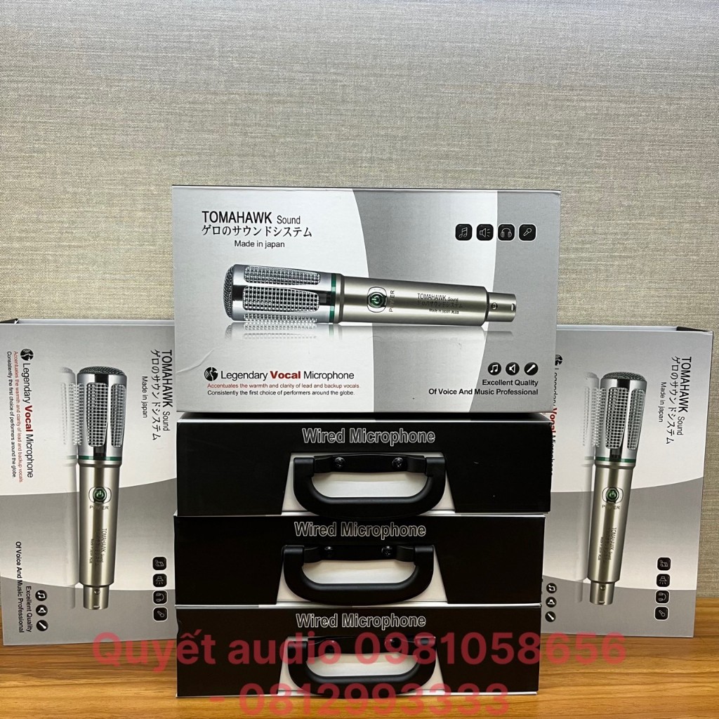 Micro karaoke có dây TOMAHAWK thương hiệu Nhật Bản mẫu mới 2023, mic hát nhẹ tiếng trong dùng cho dàn karaoke
