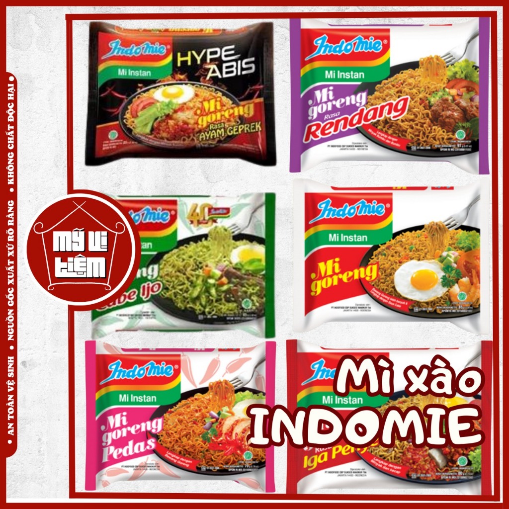 Mì xào khô / Mì Trộn Indomie Mi Goreng đủ vị - Mì tôm các vị Mỹ Vị