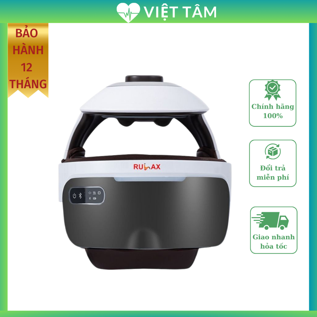 Máy Massage Đầu Rulax 2in1 Phiên Bản Mới Pro 4 Chế Độ Tích Hợp Rung, Đệm Khí Và Nhiệt Hồng Ngoại