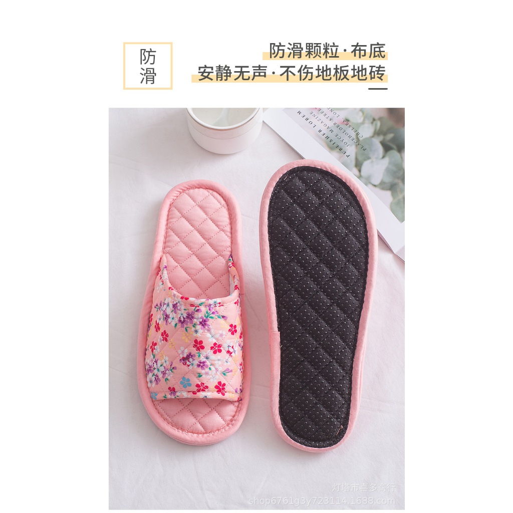 Dép vải cotton đi trong nhà, văn phòng, thấm hút mồ hôi, nhẹ nhàng êm ái