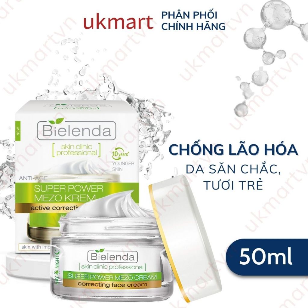 Kem dưỡng Bielenda Super Power Mezo Skin Clinic Correcting sáng da, mờ thâm/ Moisturizing dưỡng ẩm, phục hồi