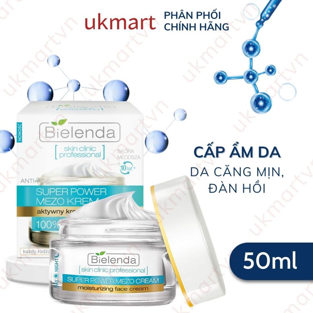 Kem dưỡng Bielenda Super Power Mezo Skin Clinic Correcting sáng da, mờ thâm/ Moisturizing dưỡng ẩm, phục hồi