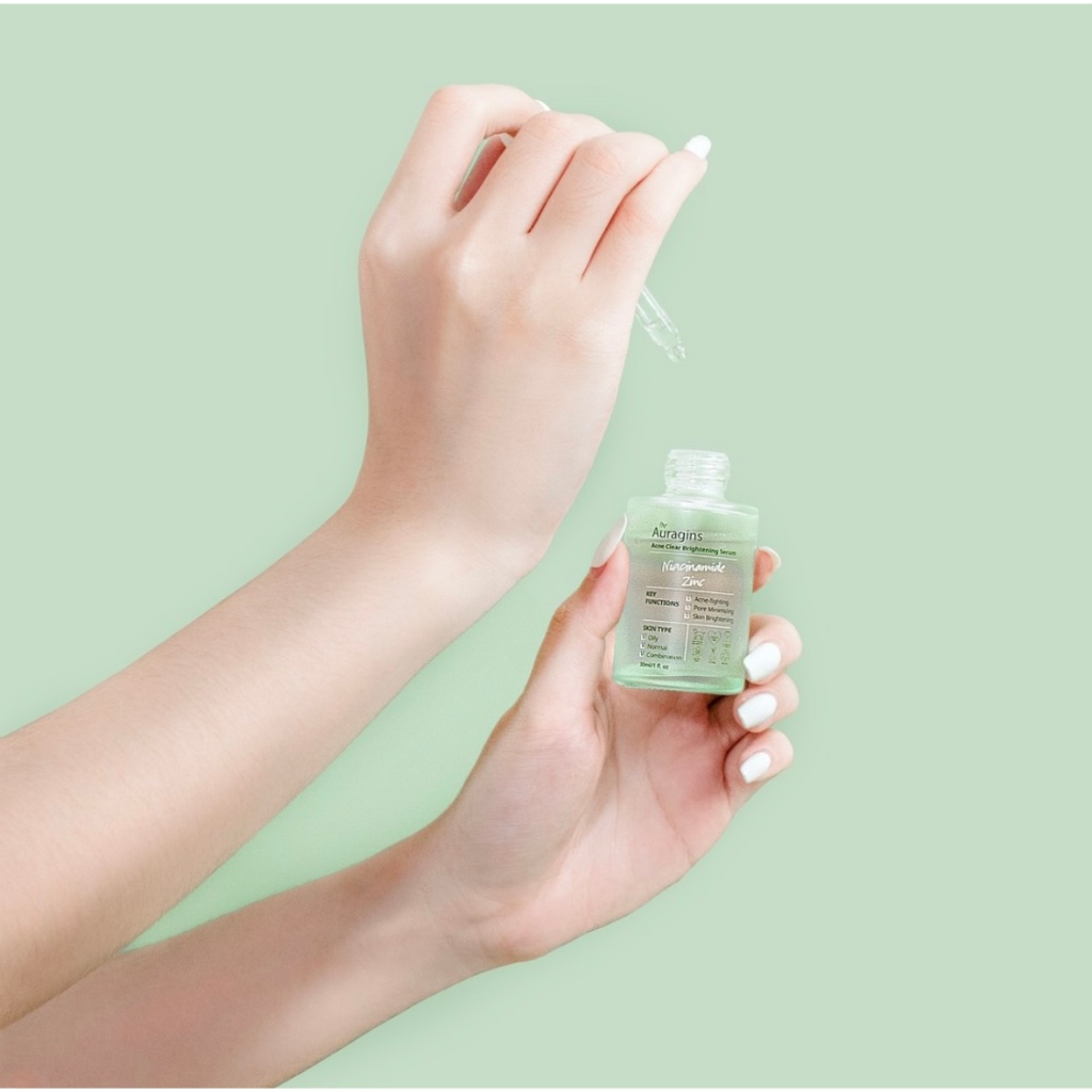 Tinh chất The Auragins 10% Niacinamide + 1% Zinc Acne Clear Brightening Serum 30ml