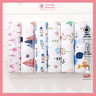 Khăn tắm aden vừa làm tắm, gối đầu, quấn bé, chăn đắp Kt 1m2 x 1m2.
