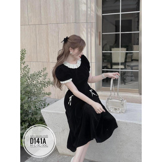 BIGSIZE NHUNG LE Đầm nhung phối D141A