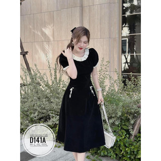 Bigsize nhung le đầm nhung phối d141a