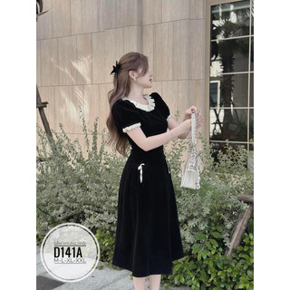 BIGSIZE NHUNG LE Đầm nhung phối D141A