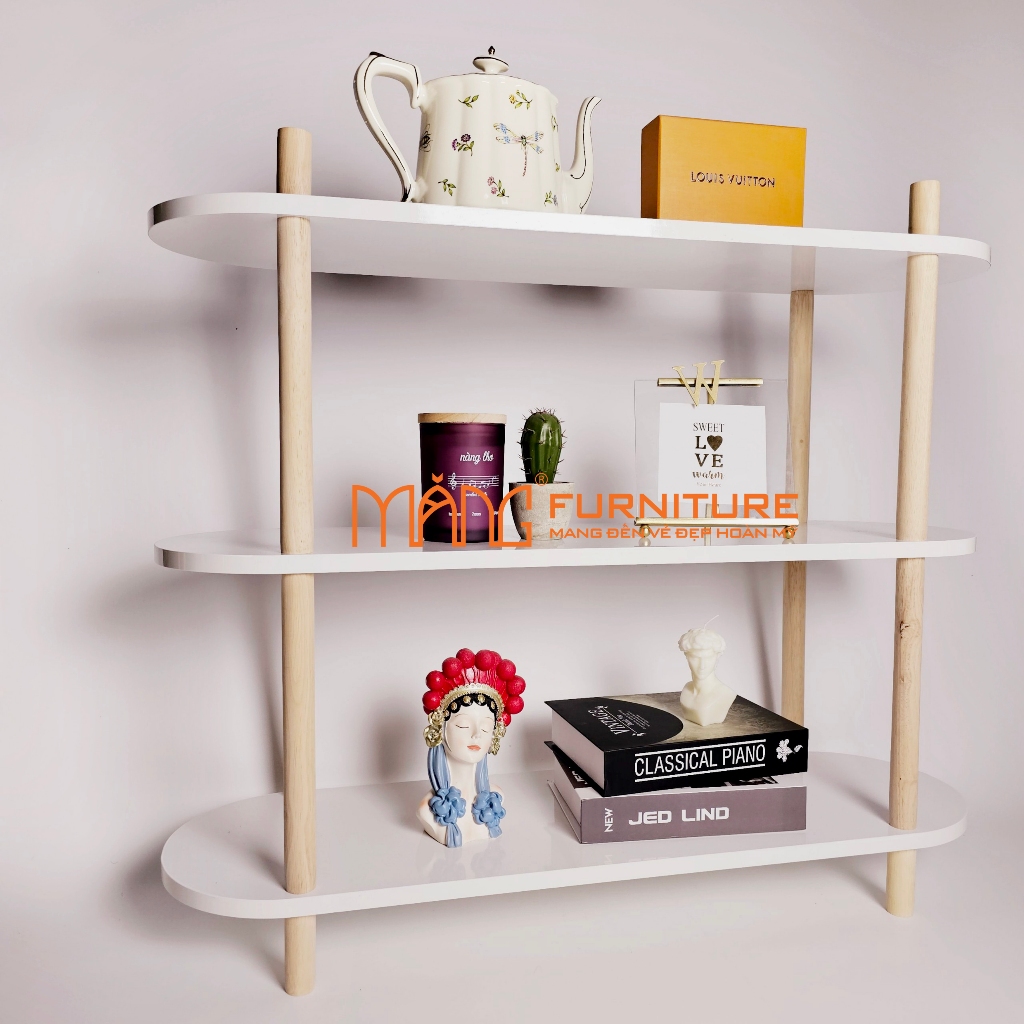 Kệ gỗ decor 2,3,4,5 tầng, đa năng phong cách hàn quốc, lắp ráp đơn giản, dùng cho phòng khách, phòng ngủ và nhà bếp