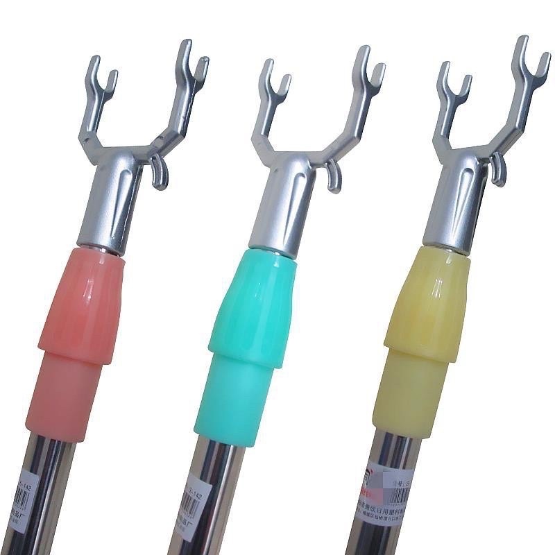 Cây phơi quần áo bằng inox kéo dài 1,5M, Cây gậy lấy đồ trên cao có thể kéo dài xếp gọn