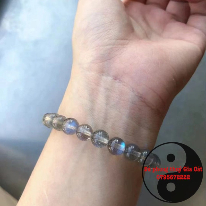 Vòng tay đá hoắc nguyệt quang xà cừ luxury cực đỉnh kiểm định