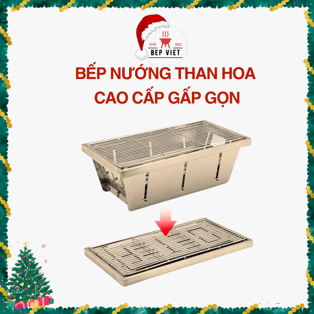 Bếp Nướng Than Hoa Cao Cấp Bếp Nướng Ngoài Trời Gấp Gọn Siêu Mỏng BẾP VIỆT