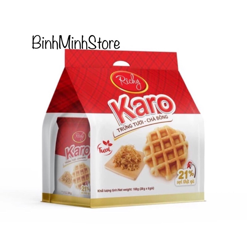 Bánh Karo Trứng Tươi- Chà Bông Sợi Gà/Chà Bông Dừa 6*26g