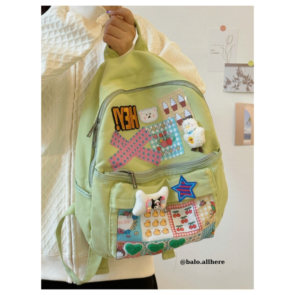 Balo Cặp Sách Đi Học Họa Tiết Dễ Thương