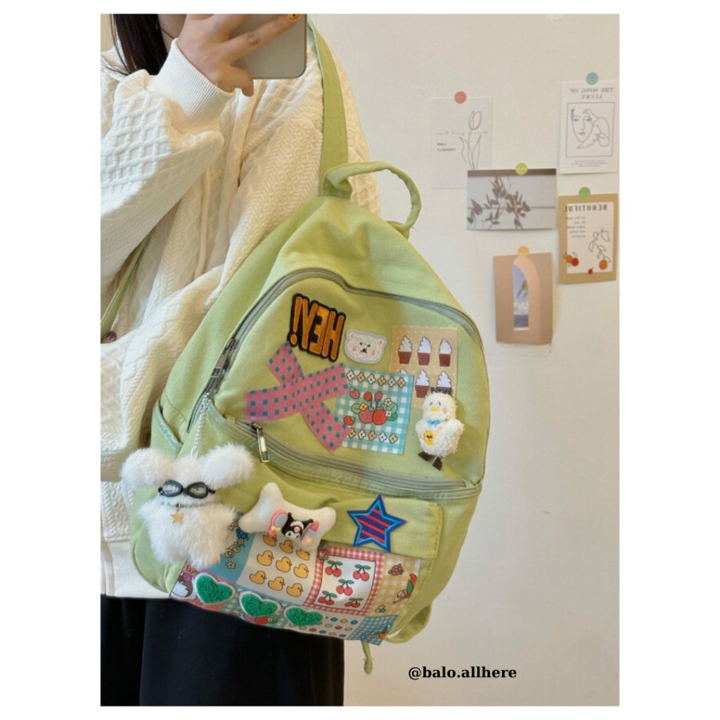 Balo Cặp Sách Đi Học Họa Tiết Dễ Thương