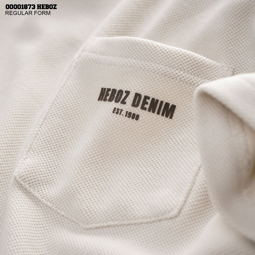 [FORM LỚN] Áo thun REGULAR pique logo túi chất vải dày dặn Heboz 3M - 00001873