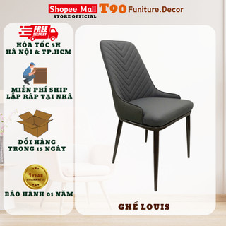 Ghế ăn T90 Louis bọc da PU nhập khẩu phù hợp không gian chung cư cao cấp sang trọng, nhà hiện đại