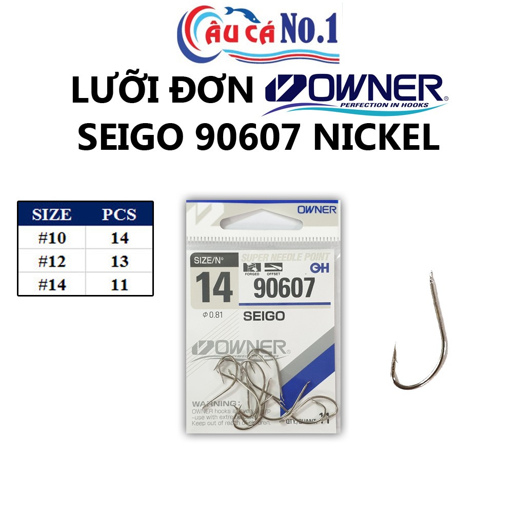BỘ 2 GÓI LƯỠI CÂU ĐƠN OWNER SEIGO 90607 NICKEL