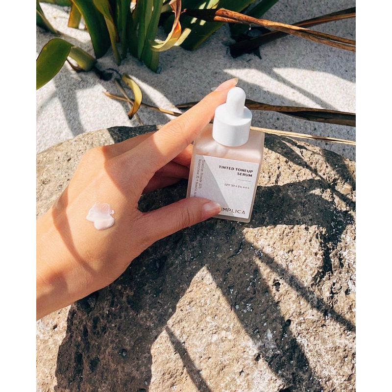 Serum dưỡng da chống nắng Simplica Tinted Toneup SPF50+ PA+++ Vigan 30ml làm trắng nâng tôn tự nhiên