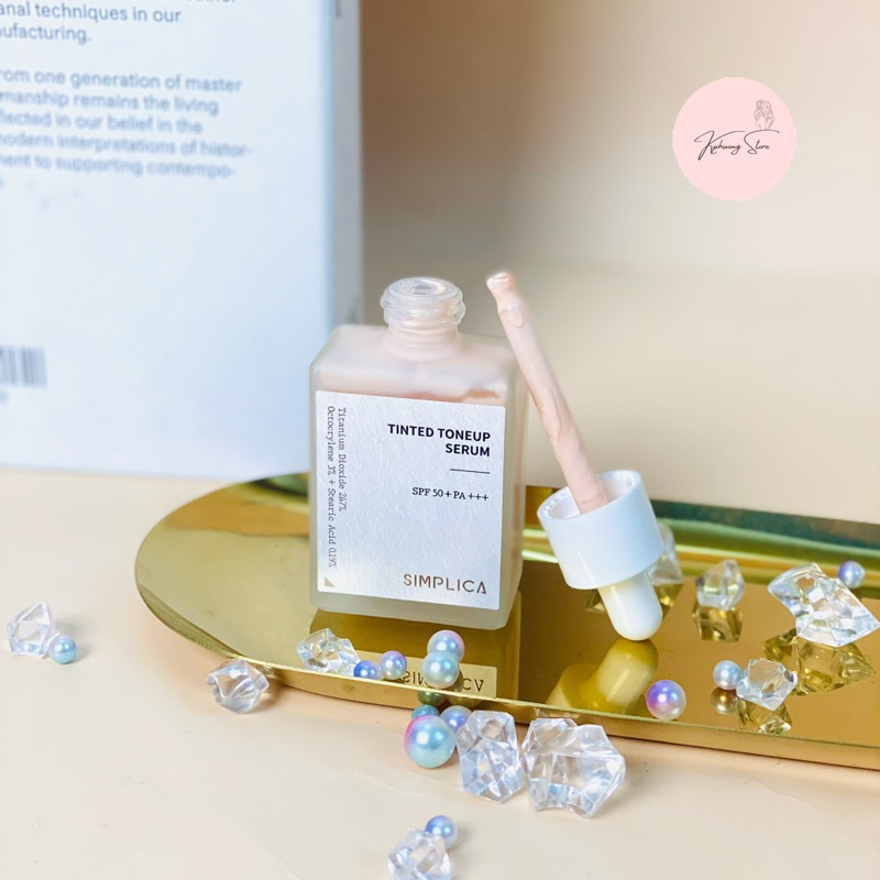 Serum dưỡng da chống nắng Simplica Tinted Toneup SPF50+ PA+++ Vigan 30ml làm trắng nâng tôn tự nhiên