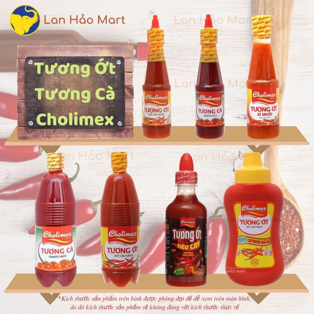 Tương cà/ Tương ớt/ Tương ớt xí muội Cholimex nắp nhọn chai 270g/ 830g