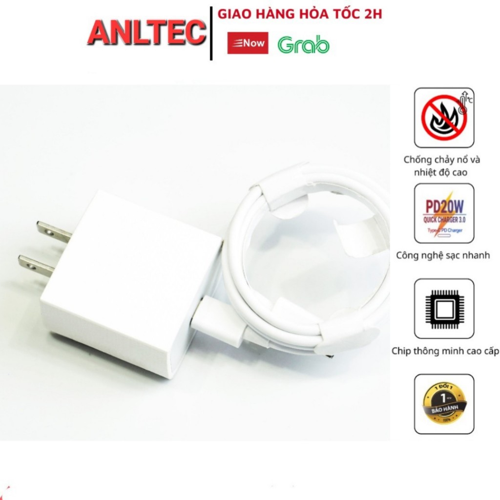 Củ cáp sạc nhanh PD 20W chính hãng ANLTEC LINSING,cho điện thoại không nóng máy,chống cháy nổ,bảo hành 12 tháng