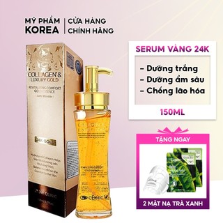 Serum vàng 24k dưỡng trắng da dưỡng ẩm Luxury Gold chống lão hóa căng bóng da 3W Clinic Hàn Quốc 150ml