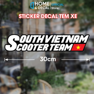 Tem Logo Decal Dán Xe Máy Tem Southvietnam Sticker Hội Nhóm Xe Tay Gas, Xe Máy Việt Nam Scooter Team