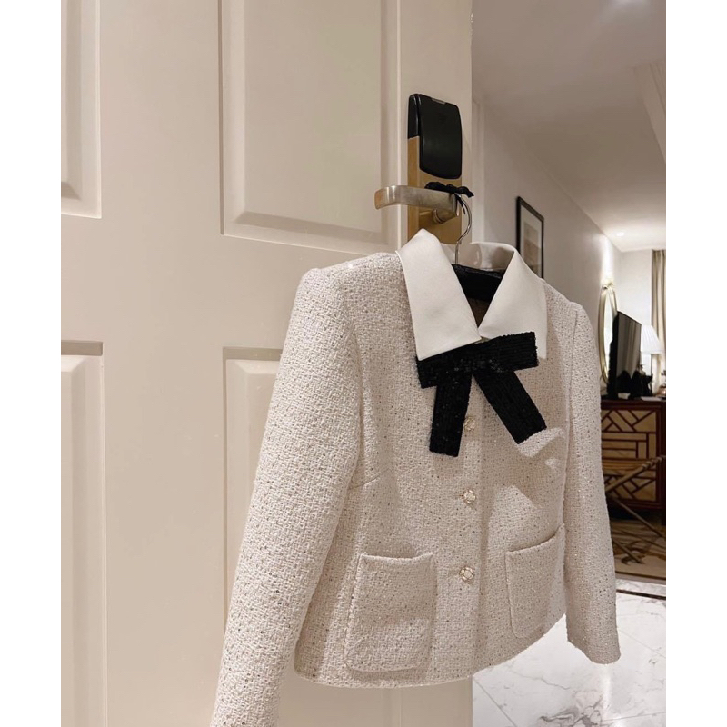 ÁO DẠ TWEED NƠ THIẾT KẾ TIỂU THƯ HÀNG CHUẨN ẢNH