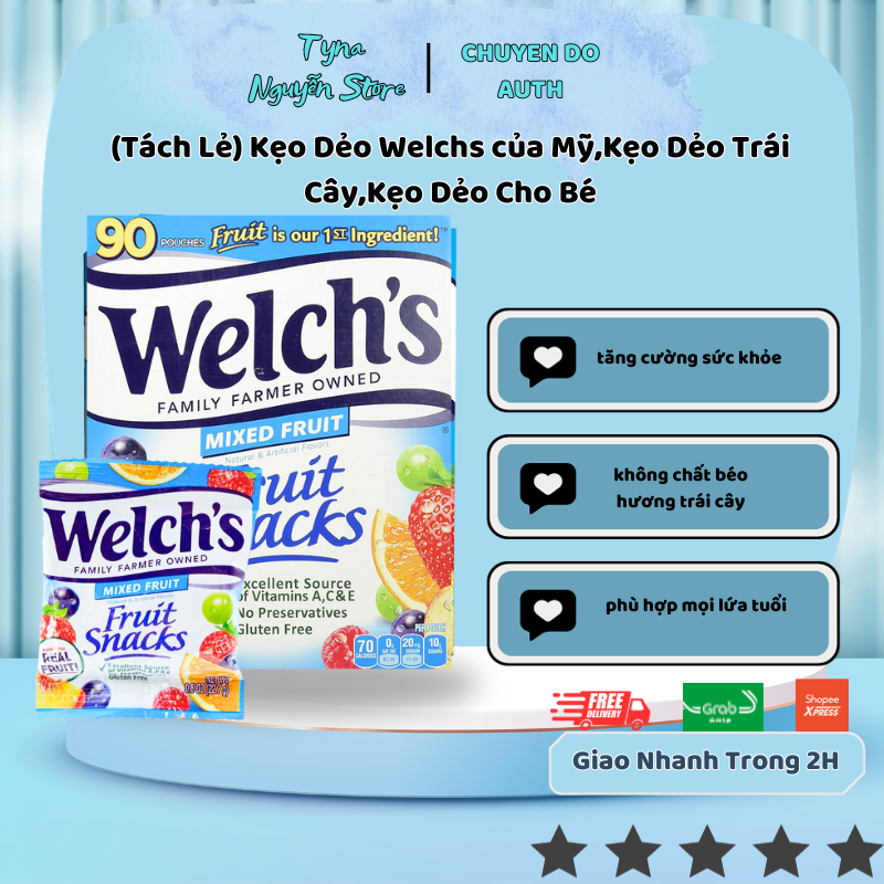 (Tách Lẻ) Kẹo Dẻo Welchs của Mỹ,Kẹo Dẻo Trái Cây,Kẹo Dẻo Cho Bé