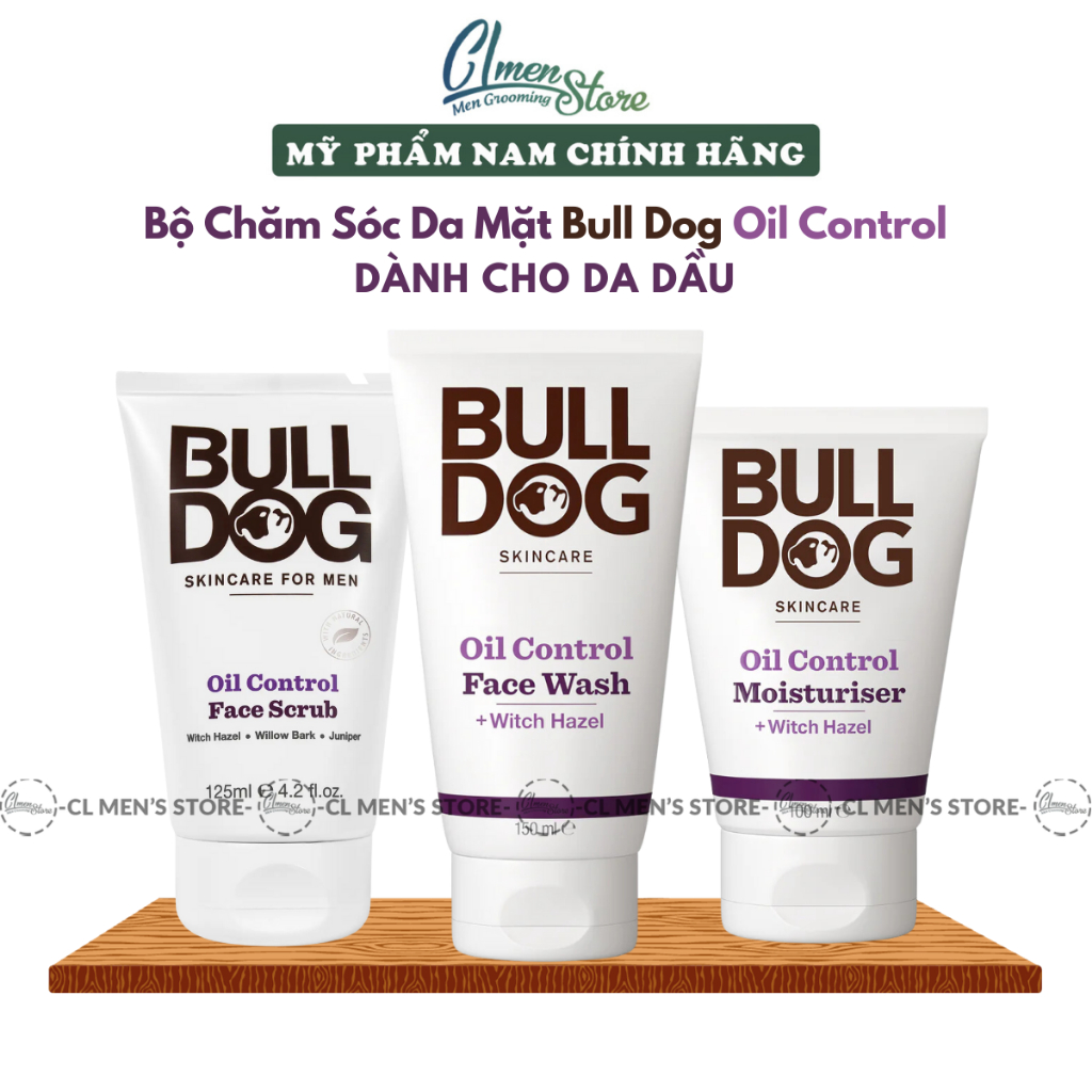 Bộ Chăm Sóc Da Mặt Dành Cho Da Dầu Bulldog Skincare Oil Control (Sữa rửa mặt - Tẩy tế bào chết - Kem dưỡng ẩm)