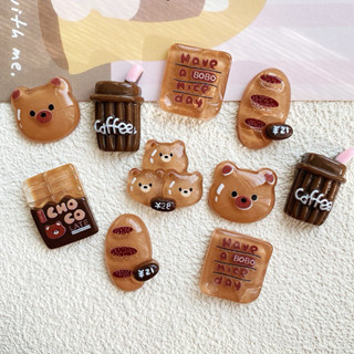 BỘ 10 JIBBITZ CROCS, STICKER GẮN DÉP, CHARM CROCS gấu nâu nhựa cứng gắn DÉP CROCS, CROSS, DÉP SỤC, dép Cá SẤU