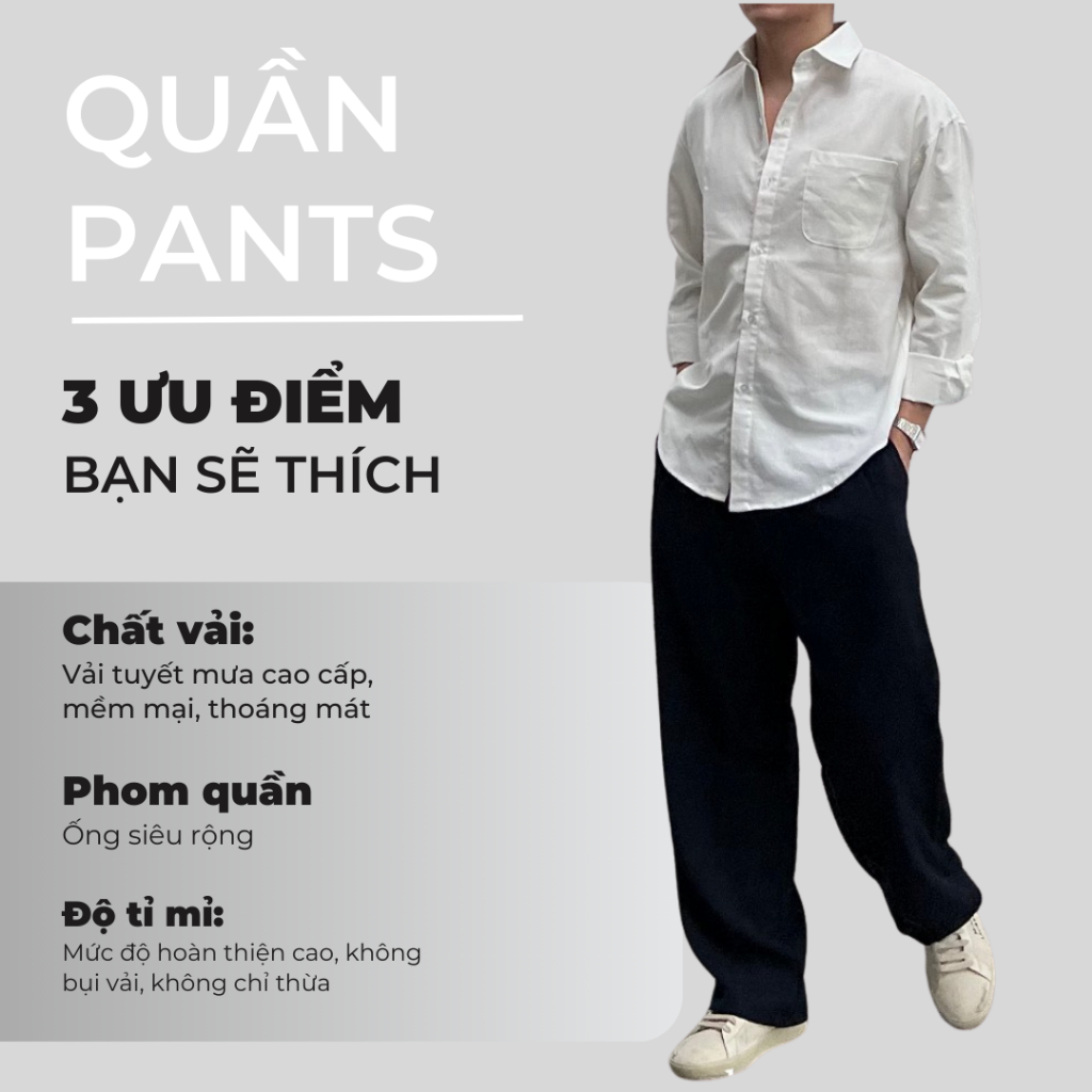 Quần Vải Ống Rộng CLASSY Wide leg Pants Phong Cách Năng Động Cá Tính