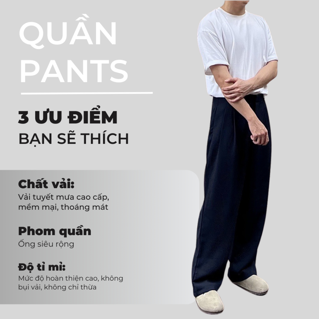 Quần Vải Ống Rộng CLASSY Wide leg Pants Phong Cách Năng Động Cá Tính