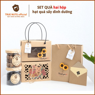 [Kèm thiệp tự ghi] Set Quà 2 Hộp Hạt Dinh Dưỡng Quả Sấy True Nuts
