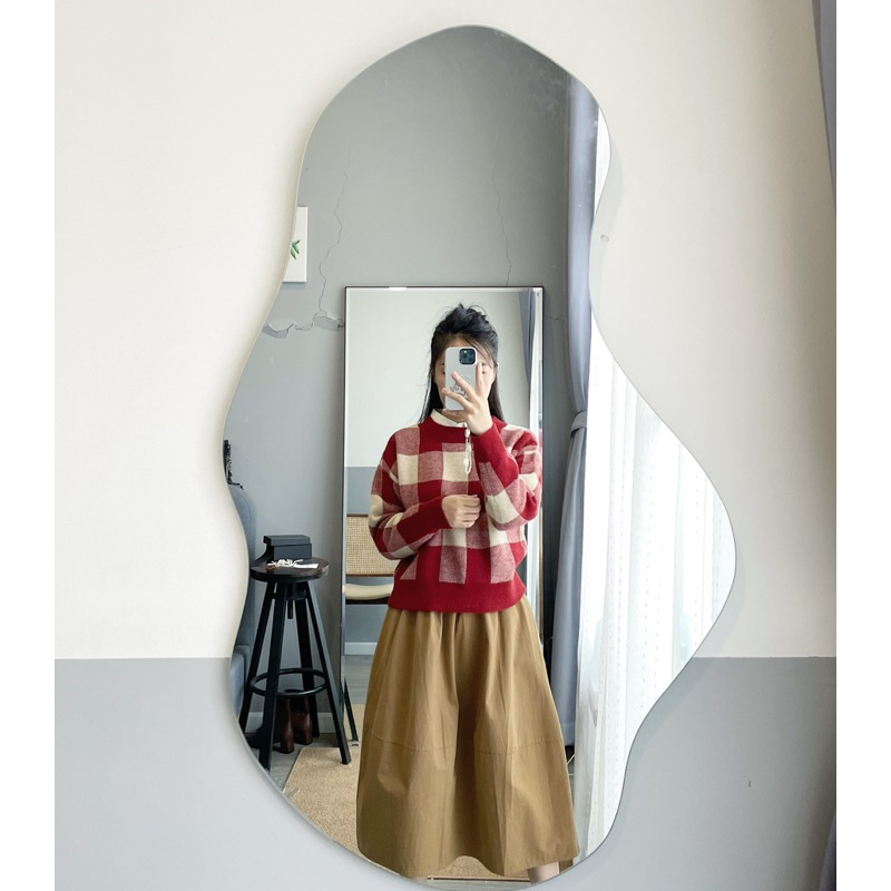 ÁO LEN KẺ ĐỎ VUÔNG